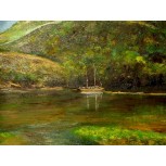 Barco en una cala en Tierra de Fuego