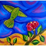 Colibri y flor