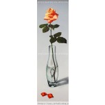 Jarrón de cristal con rosa naranja PY-0050