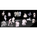 instalacion HUMANO SER-SER-SER HUMANO - calcos sobre modelo vivo y fotocollages