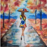 ELLA SIGUE CON SU PARAGUAS, AUNQUE DEJO DE LLOVER