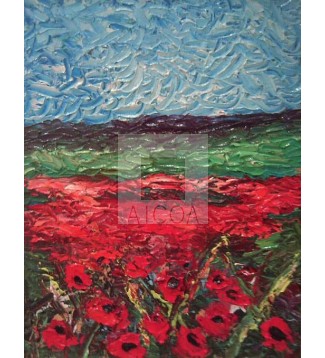 paisaje de amapolas