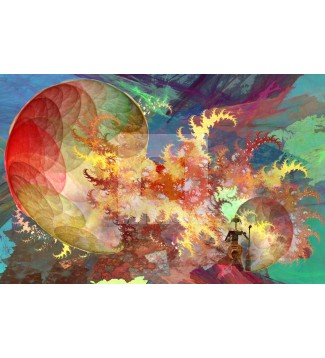 MUJER GUERRERA ESCONDIDA EN EL FRACTAL
