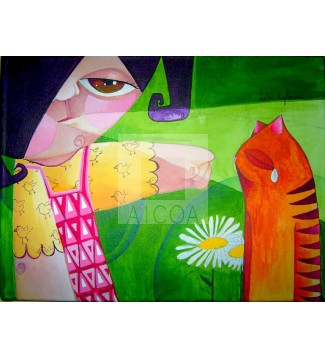 Nena con gato