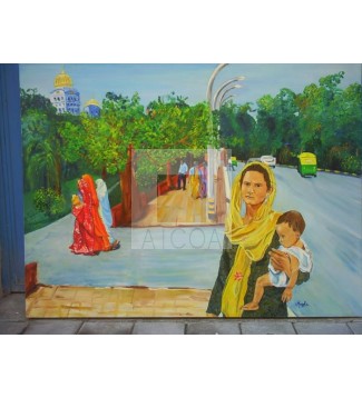 Una calle de Nueva Delhi