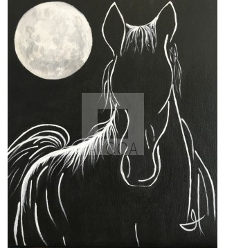 Blanco y Negro Caballo y Luna
