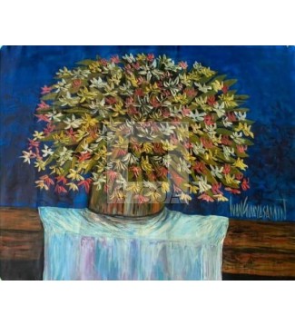 FLORERO SOBRE MANTEL BLANCO