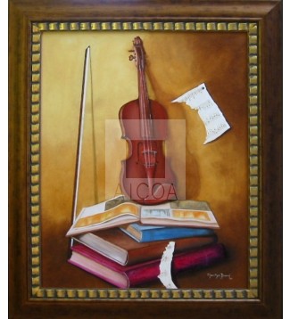 Violin sobre libros