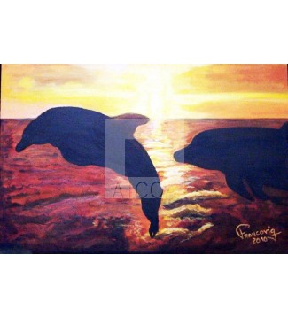 Delfines al atardecer