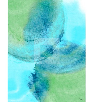 Watercolor in the sand of a beach (III)