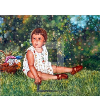 Niña en el prado