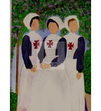 Traje de enfermera de la primera escuela de enfermeras de España,la de Santa Isabel de Hungría
